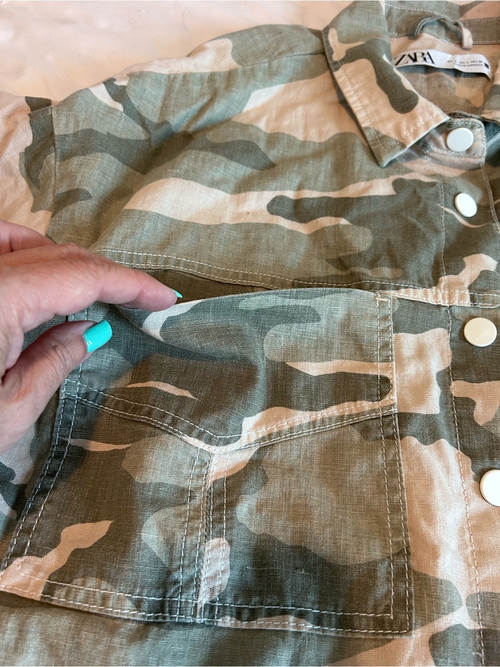 ZARA Linen Cropped Jacket - Picture 6 of 11
